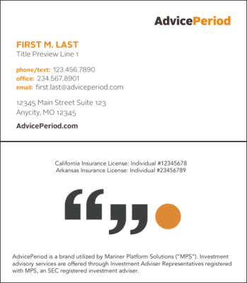 Image of Advice Period Business Card - MPS