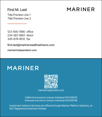 Image of Mariner Business Card - Independent - Registered with MPS