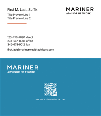 Image of Mariner Advisor Network Business Card - No LPL registration