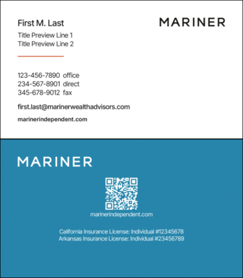 Image of Mariner Business Card - Independent - Not Registered with RIA