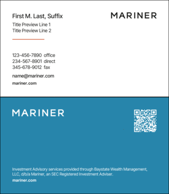 Image of Mariner Business Card - MMAS