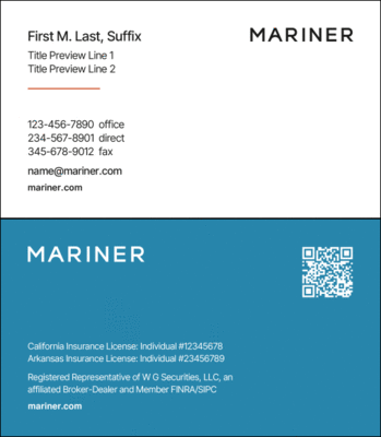 Image of Mariner Business Card - W G Securities
