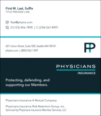 Image of Physicians Insurance - Business Card